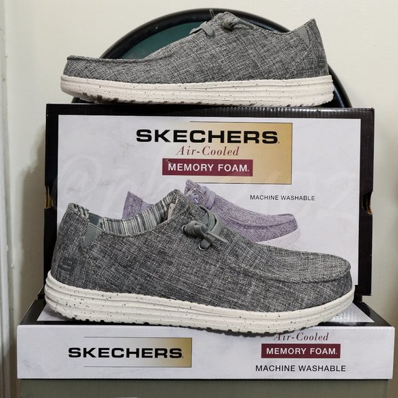 Skechers Other - Skechers men slip-on Canvas shoes gray
